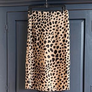 Theory Black and Tan Pencil Skirt